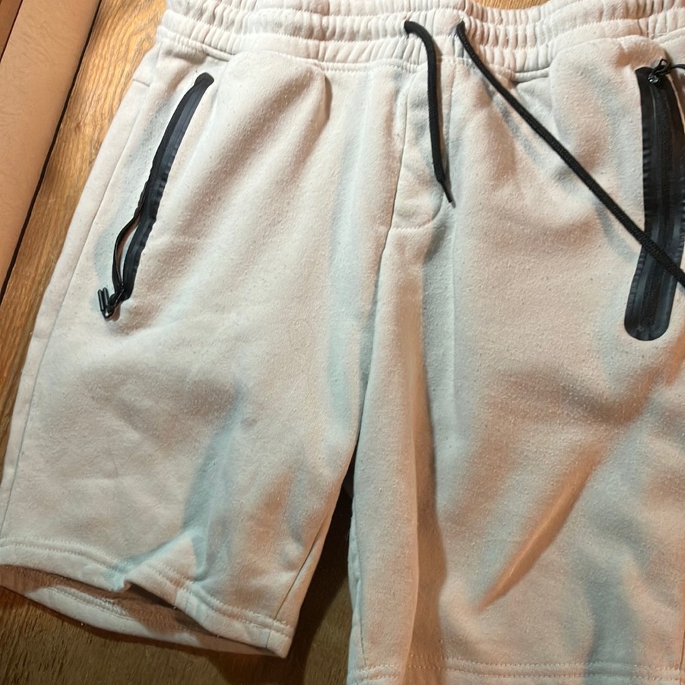 Beige men knit shorts